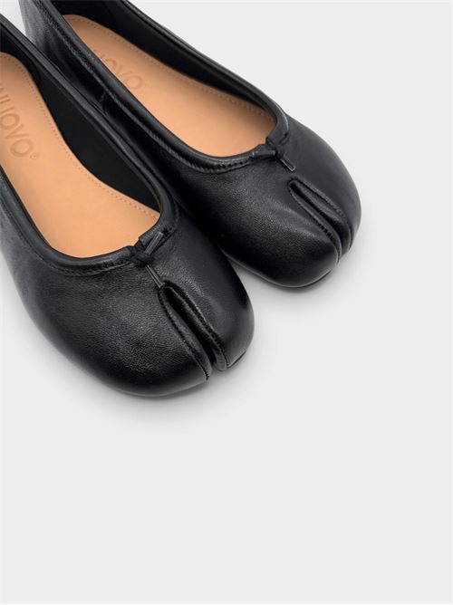 Ballerine nere in pelle con fiocchetto IL LACCIO | EG3251PELLEBLACK